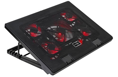 Teclado Mars Gaming Mars Gaming MNBC2, Base PC, 5 Ventiladores, LED Roja, 2 x USB 2.0, 17.35", Negro