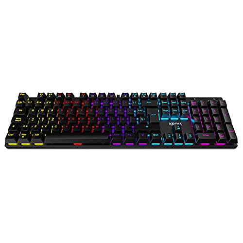 Teclado KROM KASIC – Teclado mecánico Gaming RGB con switches Rojos, Layout español, retroilu