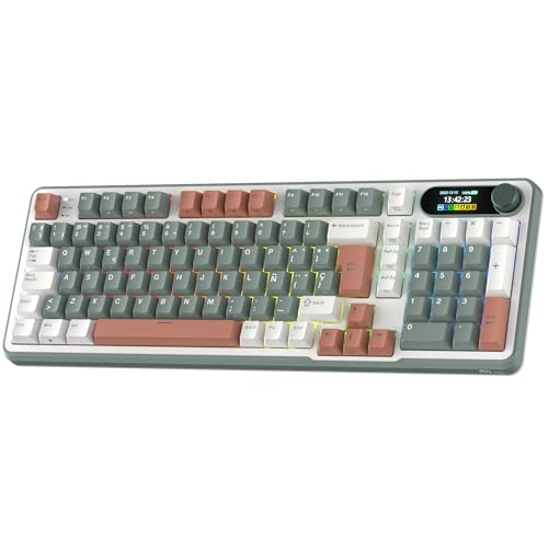 Teclado RK ROYAL KLUDGE S98 ES Teclado Mecánico con Smart Display y Botón, Montaje Superior 96% Teclado 