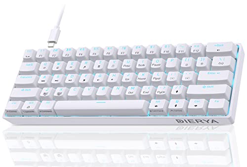 Teclado Dierya DK61SE Teclado Gaming 60%, QWERTY US, Switch Red, Blanco