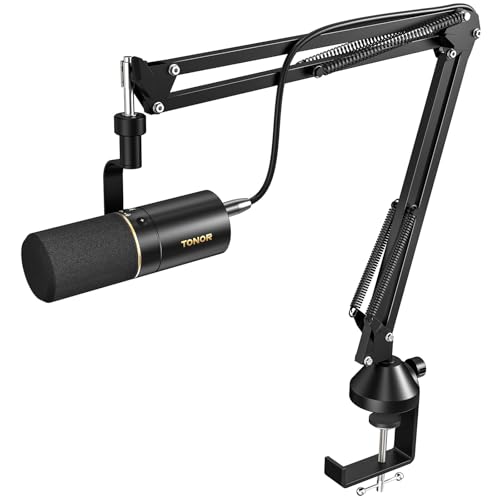Micrófono TONOR TONOR PC Microfono Dinámico Gaming con Brazo Soporte, Profesional Micrófono USB/