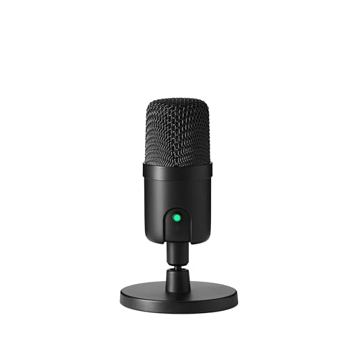 Micrófono Amazon Basics Micrófono condensador mini-USB para streaming, juegos, podcasts, con patrón card