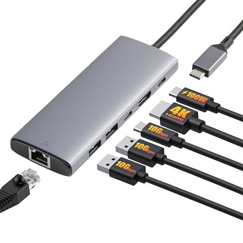 Teclado Amazon Basics Amazon Basics 6 en 1 Concentrador USB 3.1, (1 USB-C 100W PD Input, 2 USB-A, 1 US