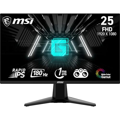 Monitor MSI G255F - Monitor Gaming de 24.5", FHD (1920x1080), 180 Hz / 1ms, Adaptive-Sync, D