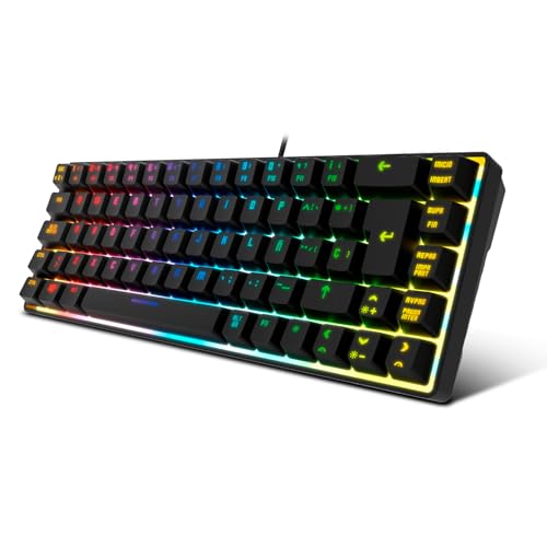 Teclado KROM Kalista - Teclado Gaming de Membrana RGB Rainbow, Formato 62%, Modo Gaming, N-19