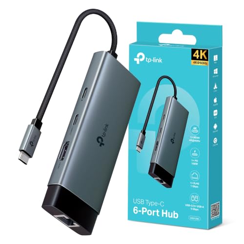 Teclado TP-Link TP-Link UH6120C - Hub USB-C, 6 puertos, 5 Gbps, Plug&Play, Windows, Mac