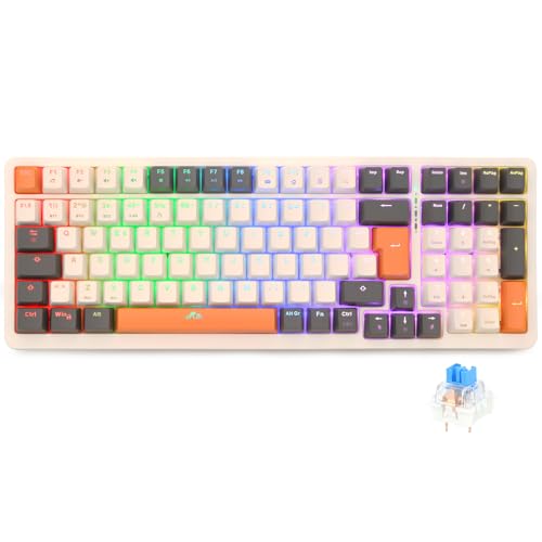 Teclado Rii Rii RK909 Teclado 96% Gaming Mecánico, 3 Modos de Conectividad, Retroiluminación