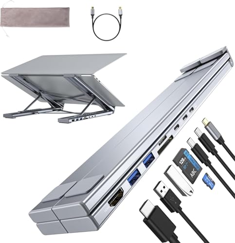 Dock / hub Umaniy Soporte Ordenador Portátil 8 en 1 Docking Station USB C Laptop Stand Estación de