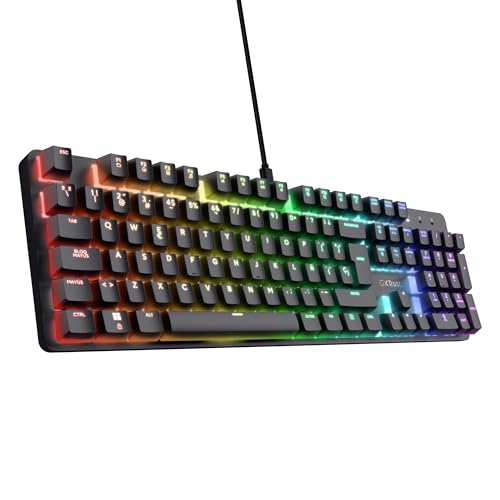 Teclado GXTrust Zora Teclado Mecánico Español QWERTY con Iluminación RGB, Negro