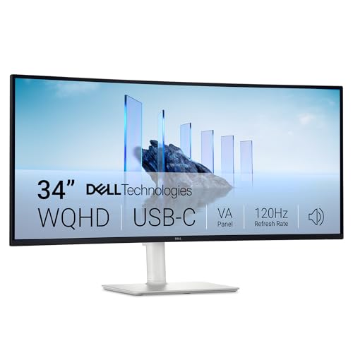 Monitor Dell 34 Plus USB-C Monitor - S3425DW, WQHD (3440x1440), 21:9 Curvo, 120Hz, VA, 1ms, A