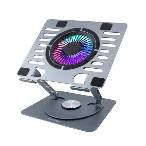 Teclado CoolBox CoolBox CoolAir - Soporte Portatil con Ventilador Silencioso RGB de 11cm, Base A