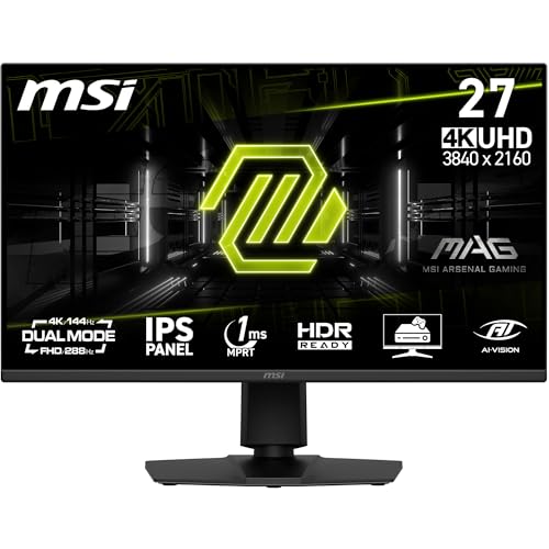Monitor MSI mag 275UPDA E14 Monitor Gaming de 27", 4K UHD, 3840 x 2160 IPS, 288 Hz, 1 ms, Co