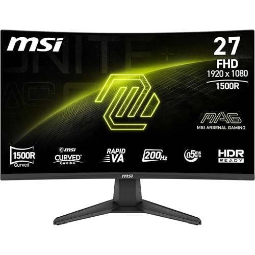 Monitor MSI mag 276CFA E20 Monitor Gaming de 27" FHD 1500R, 1920 x 1080 Rapid VA, 200 Hz, 0,