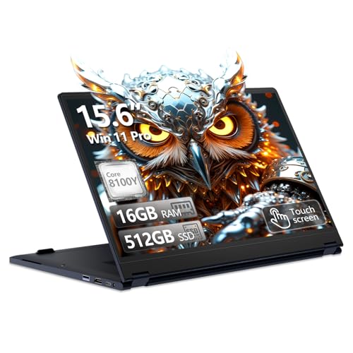 Portátil DIAKUOE 15,6 Pulgadas Ordenador Portátil Pantalla Táctil 2 en 1, Win 11 PC Portátil con 