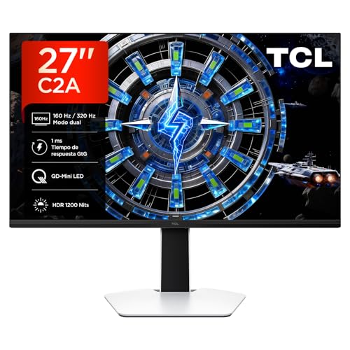 Monitor TCL 27C2A Monitor Gaming 27 Pulgadas QD-Mini LED 4K UHD 160Hz, 320Hz FHD, 1200 nits,