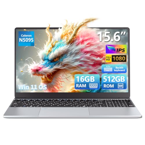 Portátil NIKOTSIS Ordenador Portátil Win 11, 15.6 Pulgadas PC Portatil 16Go LPDDR4 RAM 512Go SSD, 