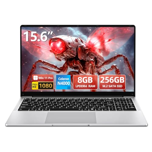 Portátil AUKABREX 15,6 Pulgadas Ordenador Portátil, Portátil Win 11 8GB RAM 256GB SSD, Celeron N40