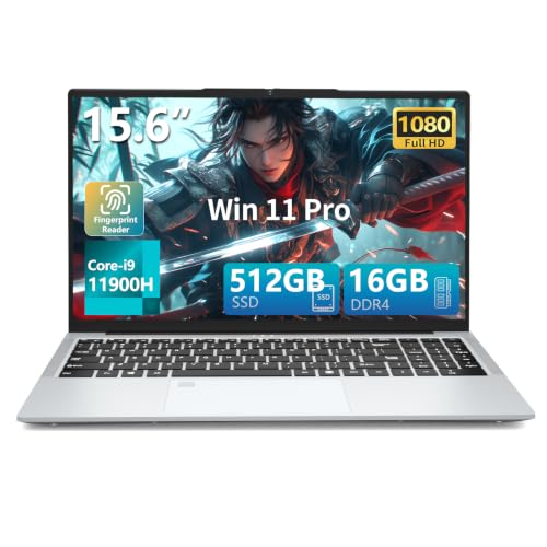 Portátil AUKABREX 15.6" Ordenador Portátil Core i9-11900H, Win 11 PC Portátil 16GB RAM 512GB SSD, 