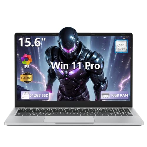 Portátil BENIRROS Ordenador Portátil 15,6 Pulgadas con Ryzen 5 7430U (4.3GHz) Procesador, PC Portá