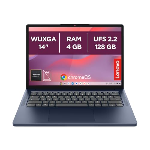 Portátil Lenovo Lenovo Chromebook, Ordenador Portátil, MediaTek, 4GB, 128GB, ChromeOS, Azul