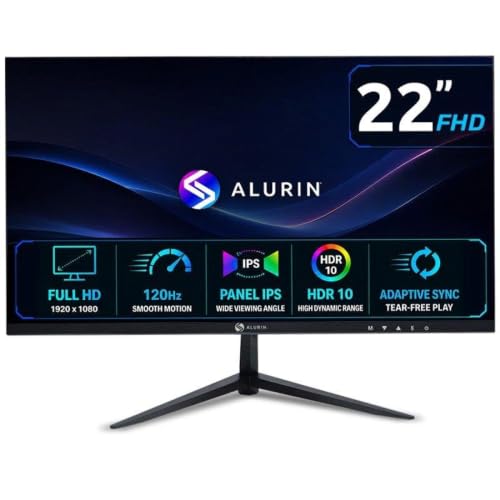 Monitor Alurin CoreVision, 120IPSLite Monitor Gaming 22" FHD IPS 120Hz, 2ms HDR10
