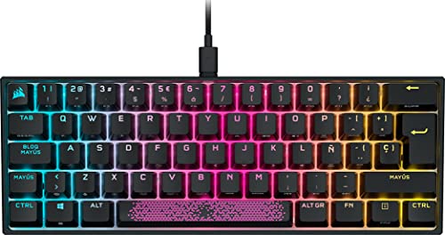 Teclado Corsair K65 RGB MINI 60% Teclado Mecánico con Cable para Juegos - Interruptores CHERRY M