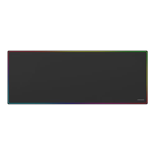 Alfombrilla Mars Gaming MMP224, Alfombrilla Gaming XXL 880x330mm, Diseño de Bordes Rainbow, Base Antides