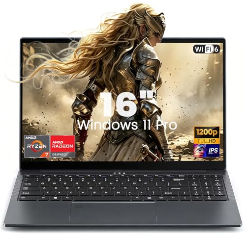 Portátil Kayoote Ordenador Portátil 16 Pulgadas, Ryzen 7 4800H CPU, Win11 Pro PC Portátil 16GB RA